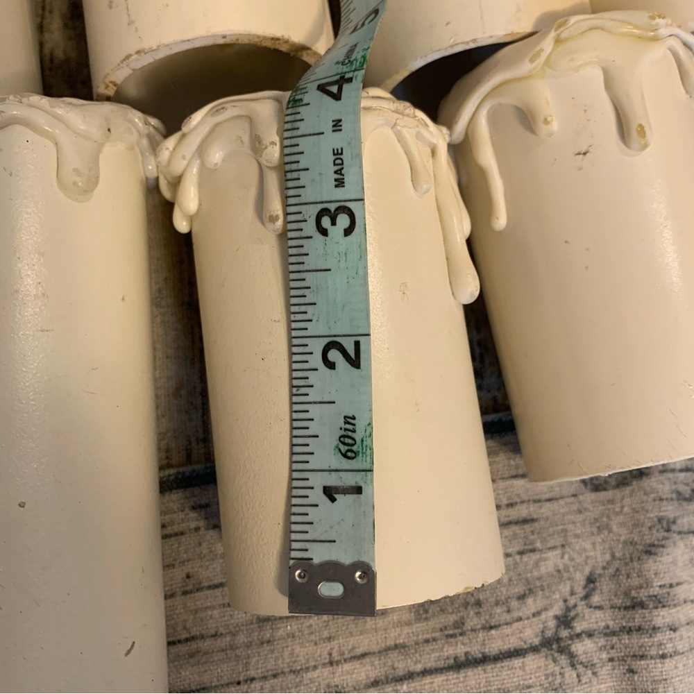Lot of 9 Homemade PVC Faux Halloween Candles Rustic Drippy Look White Cemetery - Picture 13 of 13